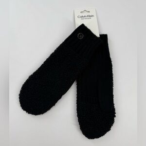 Calvin Klein Black Faux Fur Gloves NWT